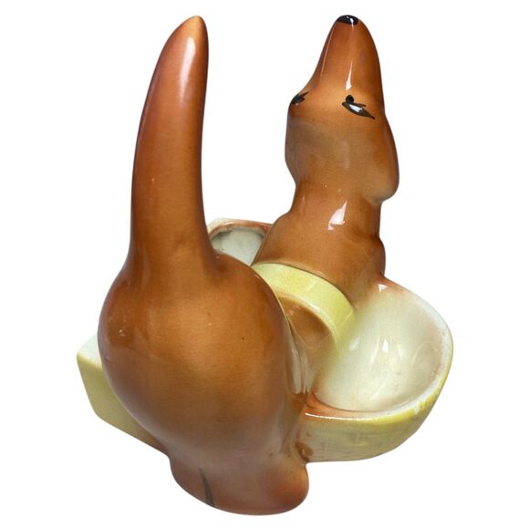 VTG A.L. Hirsch Dachshund Ceramic Planter Ashtray Mid-Century Brown Dog Figuine - Picture 7 of 10